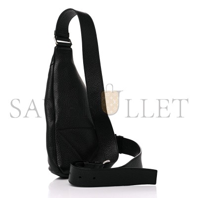 PRADA VITELLO DAINO LOGO EMBOSSED CROSS SLING BACKPACK BLACK 2VZ092 (43*27*10cm) 